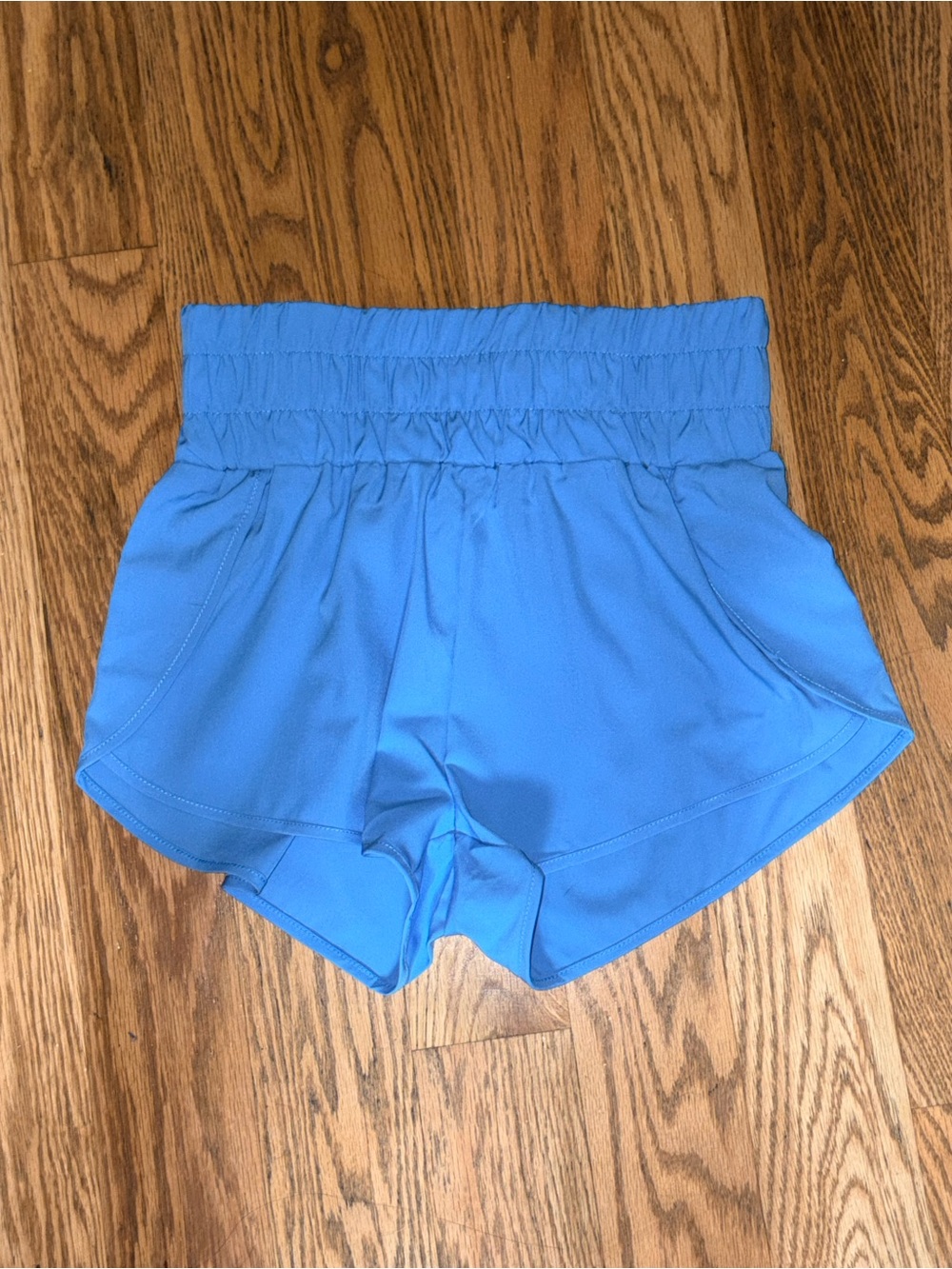 Boutique Blue Smocked High Waisted Running Shorts XS
